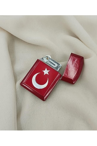 Çakmak Metal Gazlı Doldurulabilir Ay Yıldız Çakmak