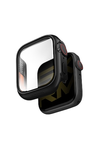 Watch 10 46mm Uyumlu Skinarma Gado Pro Dijital Taç Korumalı Kasa Ve Ekran Koruyucu Siyah Siyah