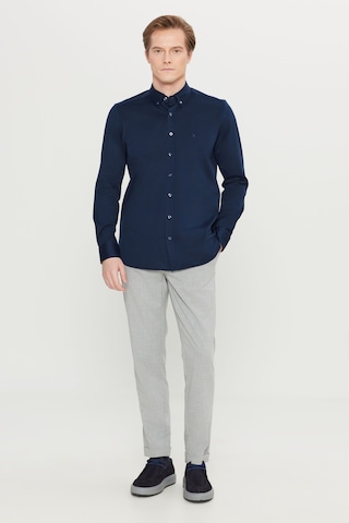 AC&Co / Altınyıldız Classics Erkek Lacı %100 Pamuk Slim Fit Dar Kesim Düğmeli Yaka Örme Gömlek Lacı