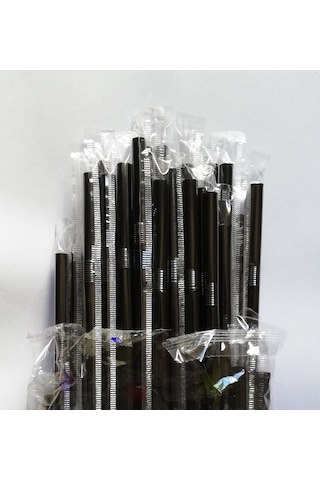 Siyah Pipet 50'li 2 Paket Jelatinli Sargılı Frozen Körüklü Pipet