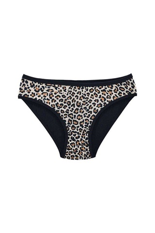 Leopar Desenli Likralı Yumuşak Dokulu Kadın Slip Külot Renkli