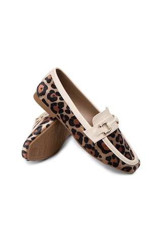 Deery Bej Rengi Leopar Desen Kadın Babet - K2067zbejc01 Bej