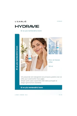L'carlıe Hydravie Yoğun Nemlendirici Yüz Kremi Kuru Ve Hassas Ciltler 50 Ml