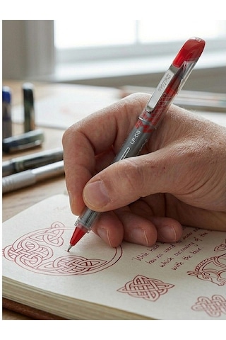 Kırmızı Pilot Kalem Lp-68 5 Adet Scrikss Liquid Pen Pilot Kalem 0.7mm Uçlu Pilot Kalem Hızlı Kuruyan Mürekkepli Pilot