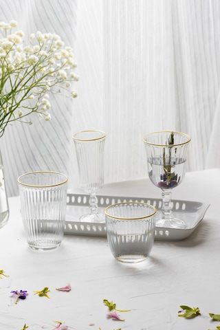 Rakle Splendid Gold 4'lü Kahve Yanı Kadehi Seti 120 Cc
