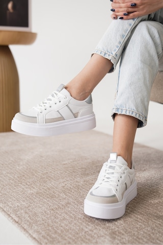 Garantili D2501 Günlük Ortopedik Kadın Sneaker Spor Ayakkabı Gümüş