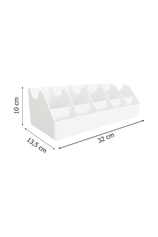 10 Bölmeli Kemer Organizer, Çorap, Kravat, Takı, Makyaj, Çekmece, Dolap İçi Depolama beyaz