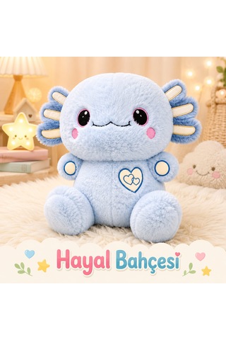 Aksolotl Peluş 35 Cm Açık Mavi