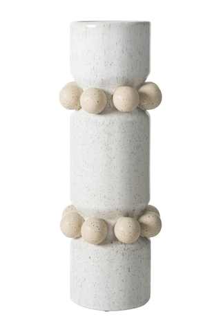 Mudo Home Daphne Dots Vazo 17x17x47 Cm Beyaz