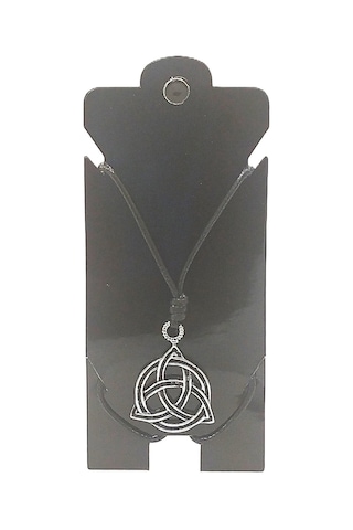 Kore İp Askılı Ve Krom Çelik Kaplamalı Unisex Tribal Kolye Gümüş8
