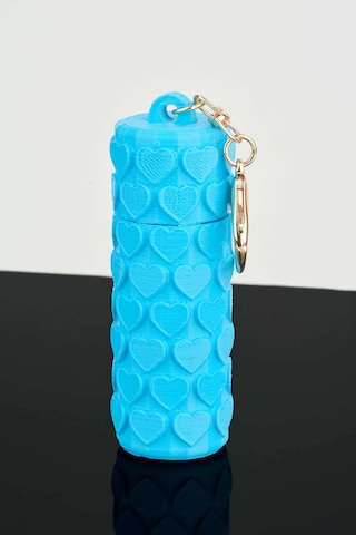 Vivaq Kalp Desenli Bebe Mavi Ruj Lip Gloss Kılıfı 3d Baskı Charm Çanta Aksesuarı Anahtarlık