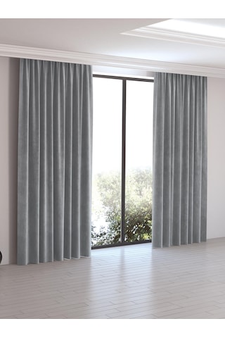 Açık Gri Ada Fon Perde Normal Pile 1'e 2,5 Pile-açık Gri Açık Gri