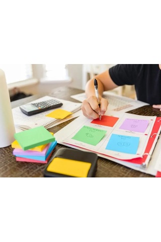 Kare Posit Yapışkanlı Not Kağıdı Pos İt 76x76mm - 5 Renkli