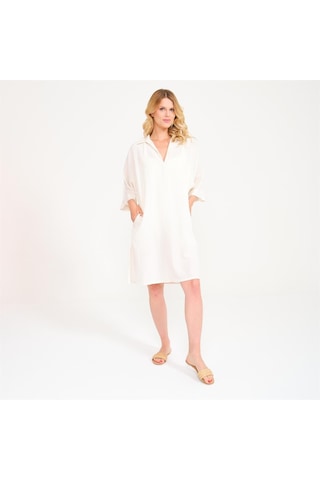 Miespiga Keten Plaj Elbisesi Krem - M - L Krem