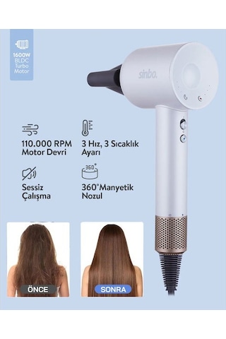 Sinbo Shd-1714 Bldc Saç Kurutma Makinesi - Beyaz - 1600 Watt