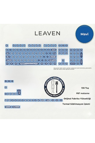 Mekanik Klavye Keycap -136 Tuşlu Mavi Opal Tuş Takımı