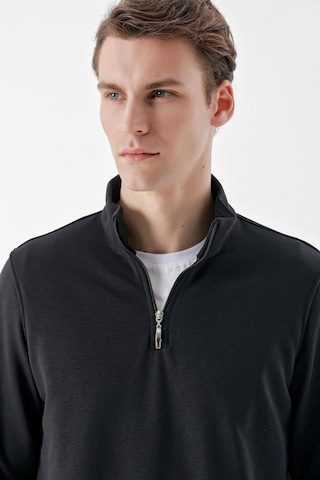 Slimfit Yarım Fermuarlı Dik Yaka 2 İplik Erkek Sweatshirt 001