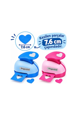 Bigpoint Şekilli Delgeç 7.6cm Kalp X 2 Adet Diger