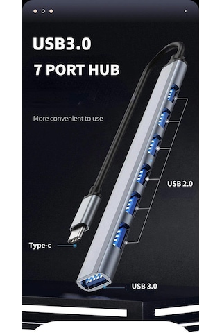 Apera GN-82 Type-C 7 Port USB Çoğaltıcı HUB