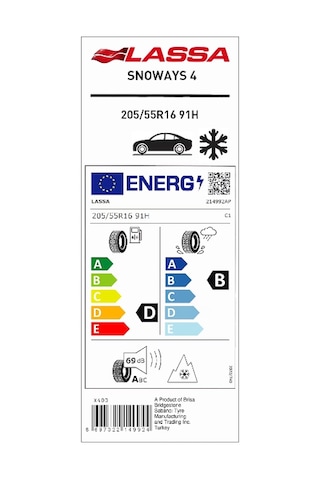 Lassa 205/55 R16 91H Snoways 4 Kış Lastiği 2025