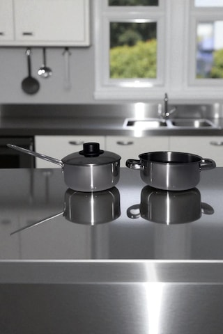 3 Parça Paslanmaz Çelik Tencere & Tava Seti 15cm