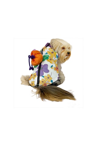 Flower Power Çantalı Su itici Yağmurluk Köpek Yağmurluğu