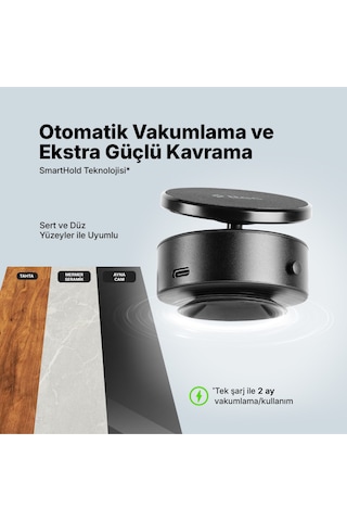 Easydash Pro M Magsafe Uyumlu Telefon Tutucu 2tt40 Smarthold Teknolojisi Ile Otomatik Vakumlama Siyah