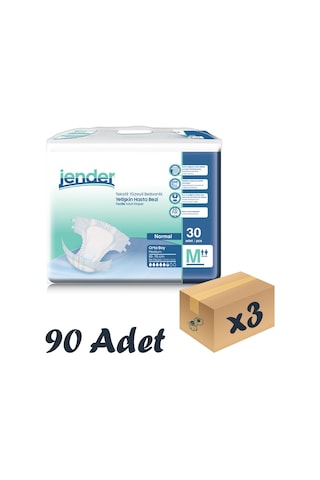 Jender Tekstil Yüzeyli Bel Bantlı Yetişkin Hasta Bezi M 30'Lu 3 Paket 90 Adet
