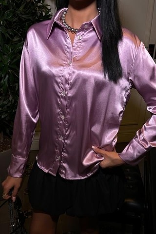 Premium Saten Gömlek 3438 Rose