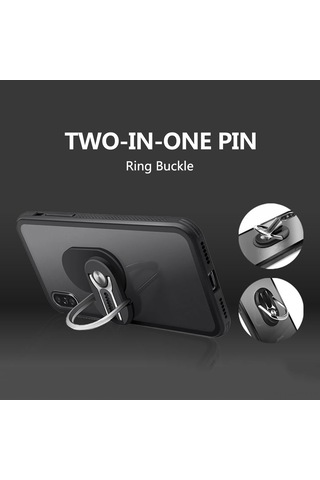 Suofeng Araç Vantilya Telefon Tutucu 360 Döner Çift Fonksiyonlu Zincir Alaşımlı Parmaklı Telefon Stantı Pembe