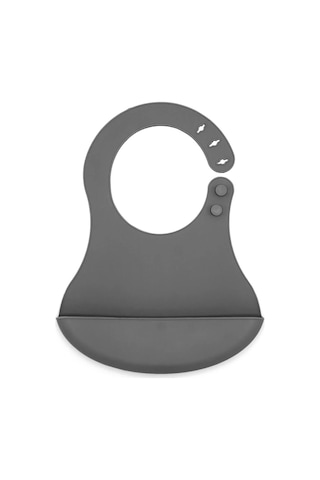 Babyjem Mini Silikon Mama Önlüğü Gri