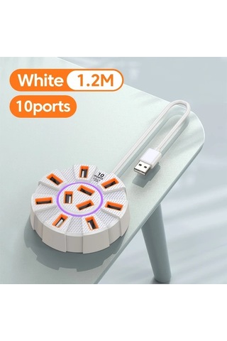 Xuweiwei 10 İn 1 Renkli Ortam Işığı Usb 2.0 Beyaz 1.2 M İç Mekan Led Aydınlatma Yatak Odası Ofis Dekoru Kolay Kurulum