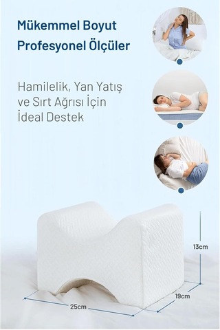Visco Ortopedik Diz Arası Yastığı Visco Bacak Destek Minderi Uyku İçin Ergonomik Yan Yatma Yastığı Orto Genel