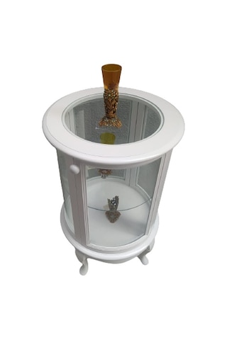 Bengimobilya Gümüşlük Yuvarlak Model 78 Cm Parlak Beyaz Kayın Lükens Aslan Aya (482393344)
