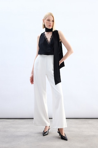 Sateen Dantel Detaylı Bodysuit Bluz - Siyah-136765 Siyah