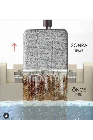 Spin Mop Mikrofiber Tablet Mop Yedek Bezi Gri 12 x 33 CM