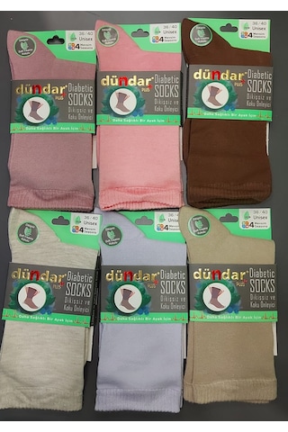 Dündar Çorap Dündar Plus 6999 Unisex Bambu Dikişsiz 4 Mevsim Çorap- 6 Adet Çok Renkli