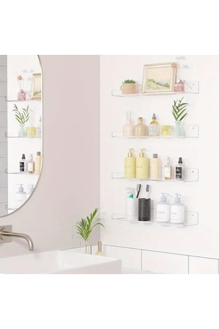 Düz Pleksi Duvar Rafı 38 CM