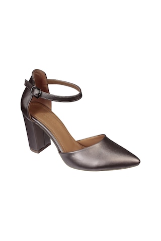 Yazkış Kadın 8 CM Parlak Platin Bilekten Bağlamalı Topuklu Ayakkabı 001