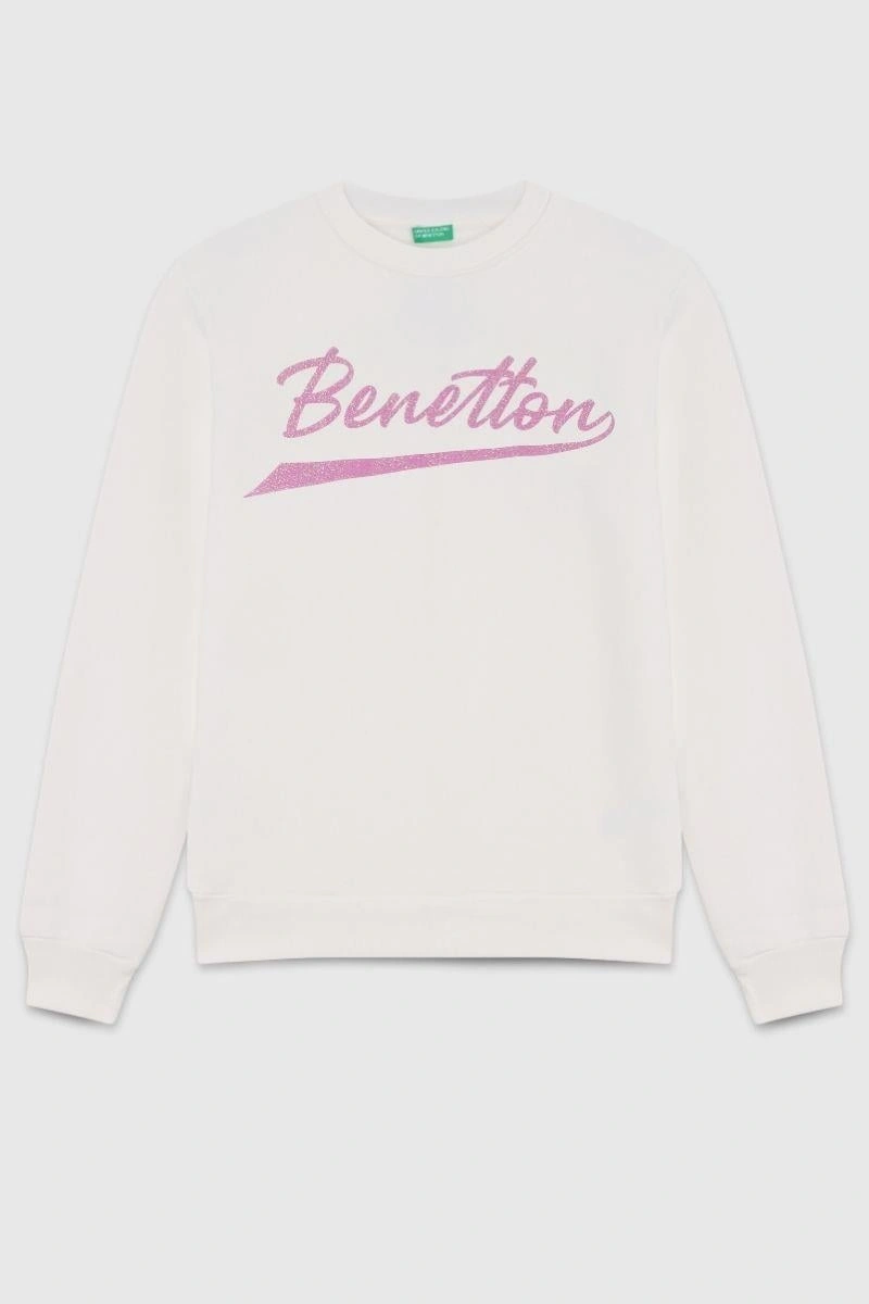 United Colors Of Benetton Kız Çocuk Bnt-g23345 Benetton Sweatshirt Ekru-1881 Ekru