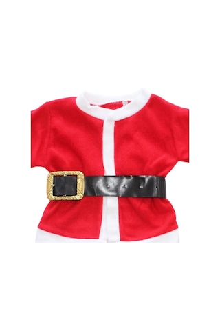 Bebegen Unisex Kırmızı Kemerli Şapkalı Noel Takım Çok Renkli