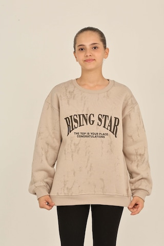Toontoy Kız Çocuk Rısıng Star Baskılı Sweatshirt Bej