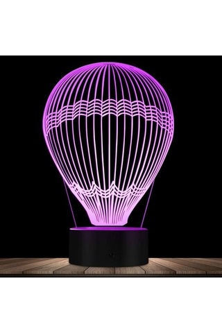 Wealthglow 3d Sıcak Hava Balonu İçin Gece Lambası İllüzyon Led U7d11g Siyah