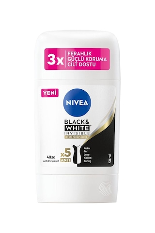 Nivea Black&White Invisible İpeksi Pürüzsüzlük Kadın Stick Deodorant 50 ML