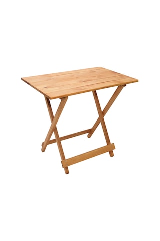 Dekoratif Ahşap Katlanır Masa Piknik Balkon Masası 70Cm x 60Cm Meşe