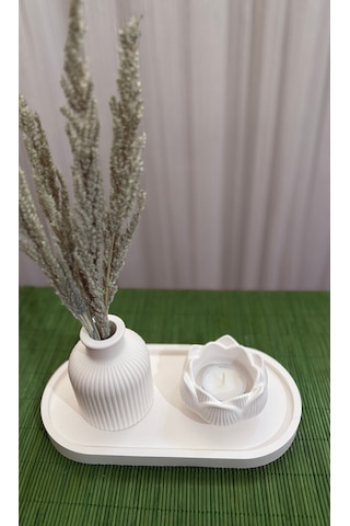 Bernami Biblo Pinterest Dekoratif Pampas Iskandinav Mini Kuru Çiçek Vazosu Ve Lotus Tealight Mumluk Set