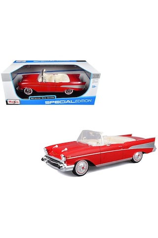 1:18 Ölçek Maisto 1957 Chevrolet Bel Air Convertible Diecast Metal Minyatür Model Araba 25cm