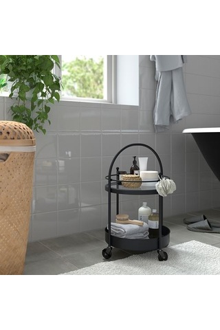 Ikea Frösjön Servis Arabası, Siyah, 55x35 Cm