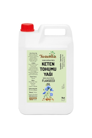 Tazemiz Keten Tohumu Yağı 5 L Tazemiz Keten Tohumu Yağı 5 L