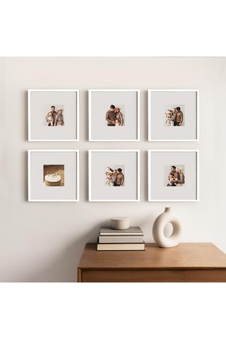Sök-tak Beyaz Fotoğraf Çerçeve Seti 6 Adet 30x30cm